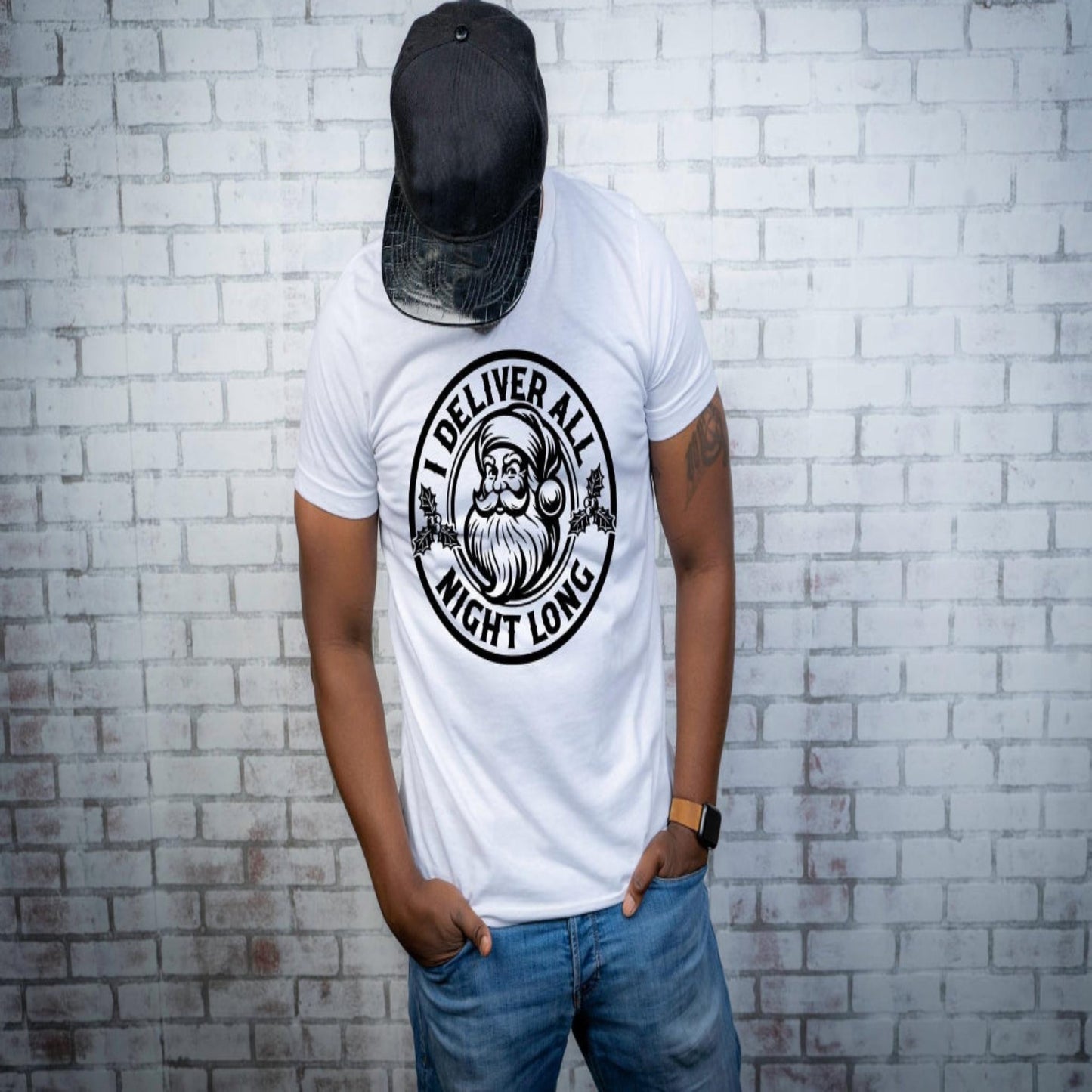 I Deliver All Night Long Christmas Shirt • Funny Santa Adult Top