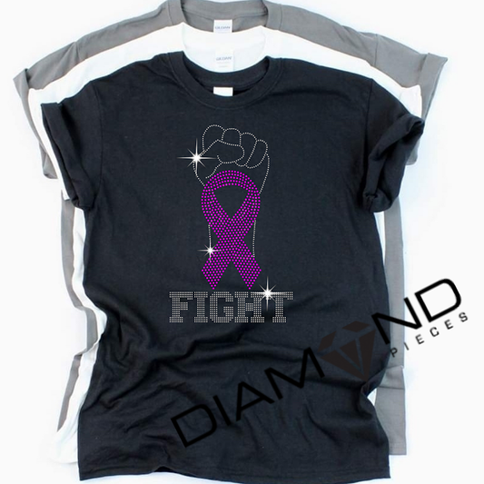 Fight Like a Survivor Rhinestone Breast Cancer Awareness Top