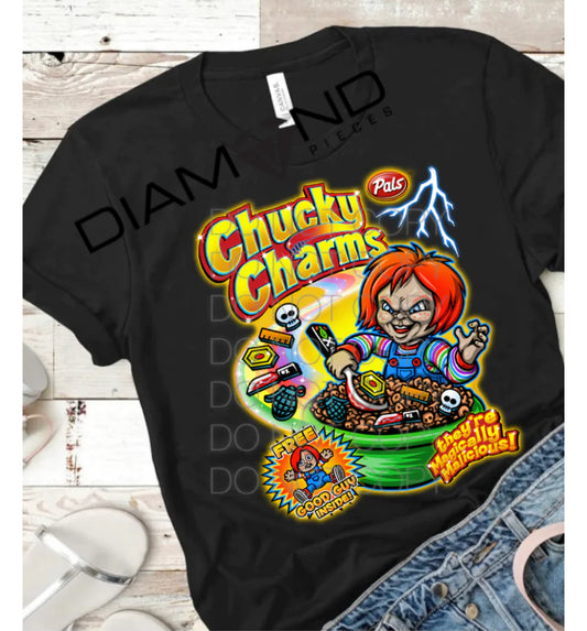 Chucky Charms Halloween Tee – Retro Cereal Box Graphic T-Shirt (Limited Edition)