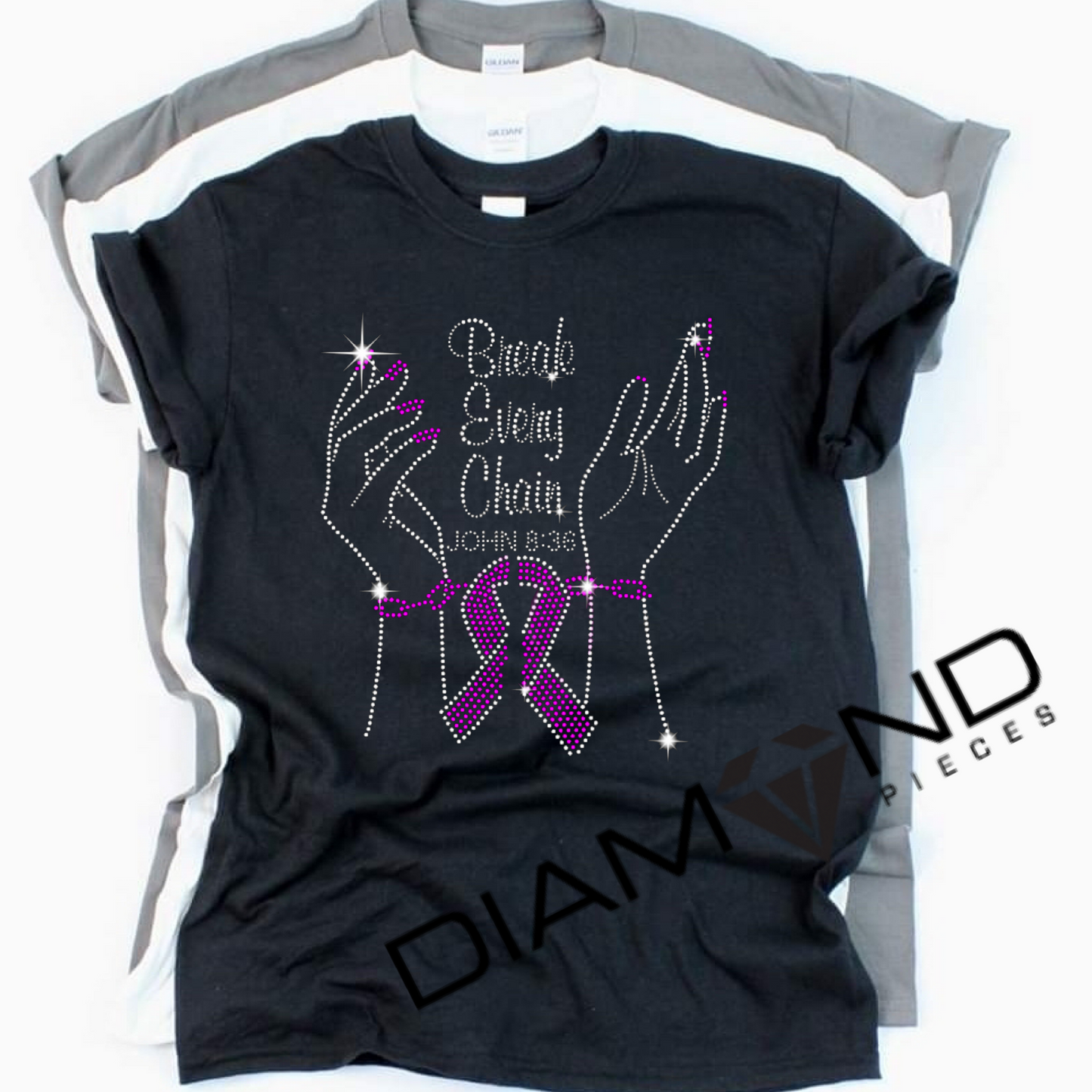 Break Every Chain (Pink Rhinestone Ribbon)