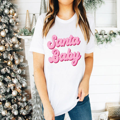 Santa Baby | Pink Retro Christmas Tee, Sweatshirt & Hoodie