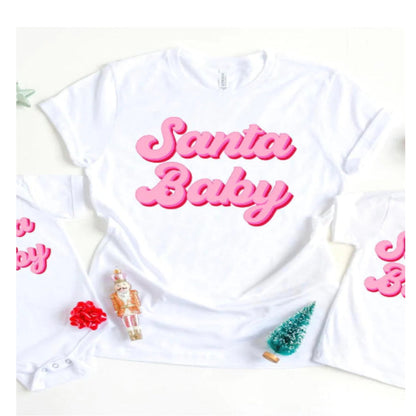 Santa Baby | Pink Retro Christmas Tee, Sweatshirt & Hoodie